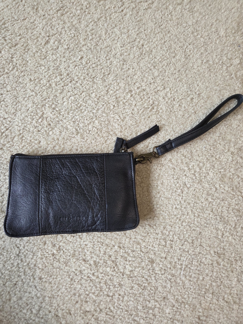 Day & Mood Black Leather Wristlet/Wallet